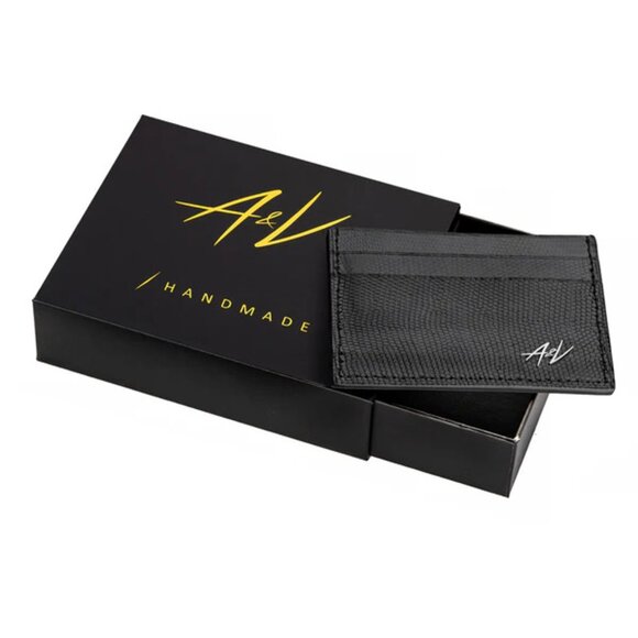 Modern Lizard Slim Wallet – Elegant Design - Lacquer Black - Picture 4 of 4